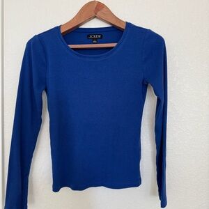 J.Crew Blue Ribbed Knit Top